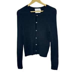 CLOSED Ribbed Knit Cardigan Womens Small Black Excellent Cotton Cashmere C96168